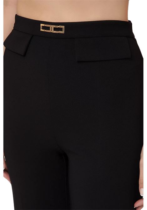 Pantalone in doppio crepe stretch dalla vestibilità a palazzo ELISABETTA FRANCHI | Pantaloni | PA04931E2110